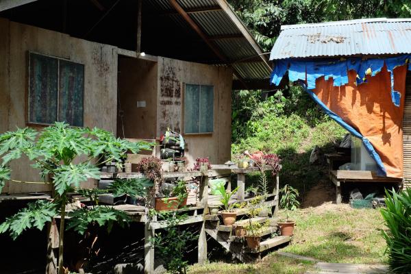 The outside of my hut in Borneo