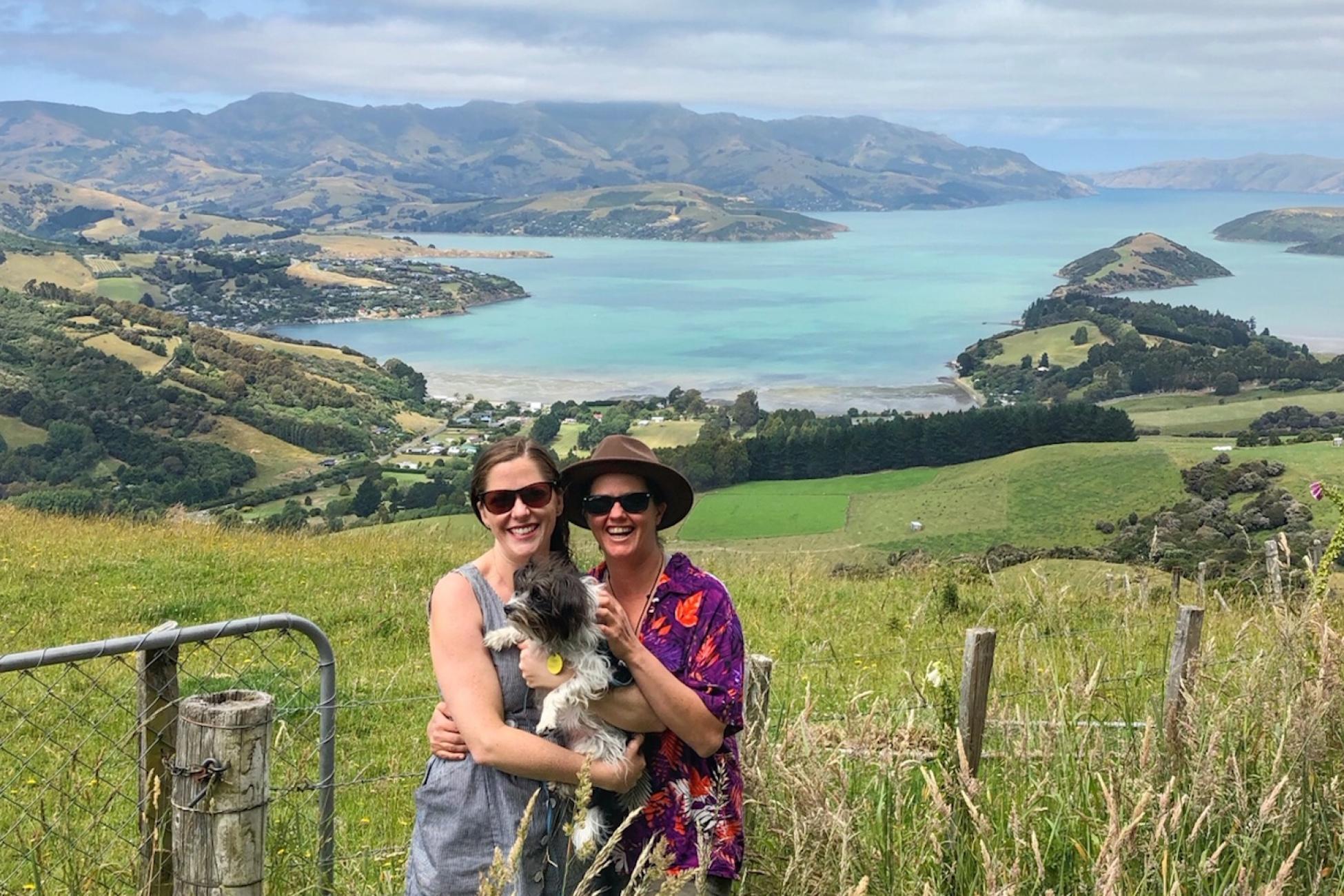 Contributing editor, Jessica Lockhart, and her partner in Akaroa, New Zealand. 