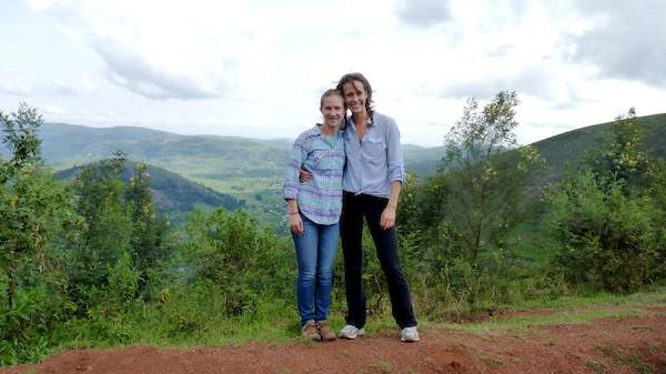 Trina and her friend Amy in Uganda.