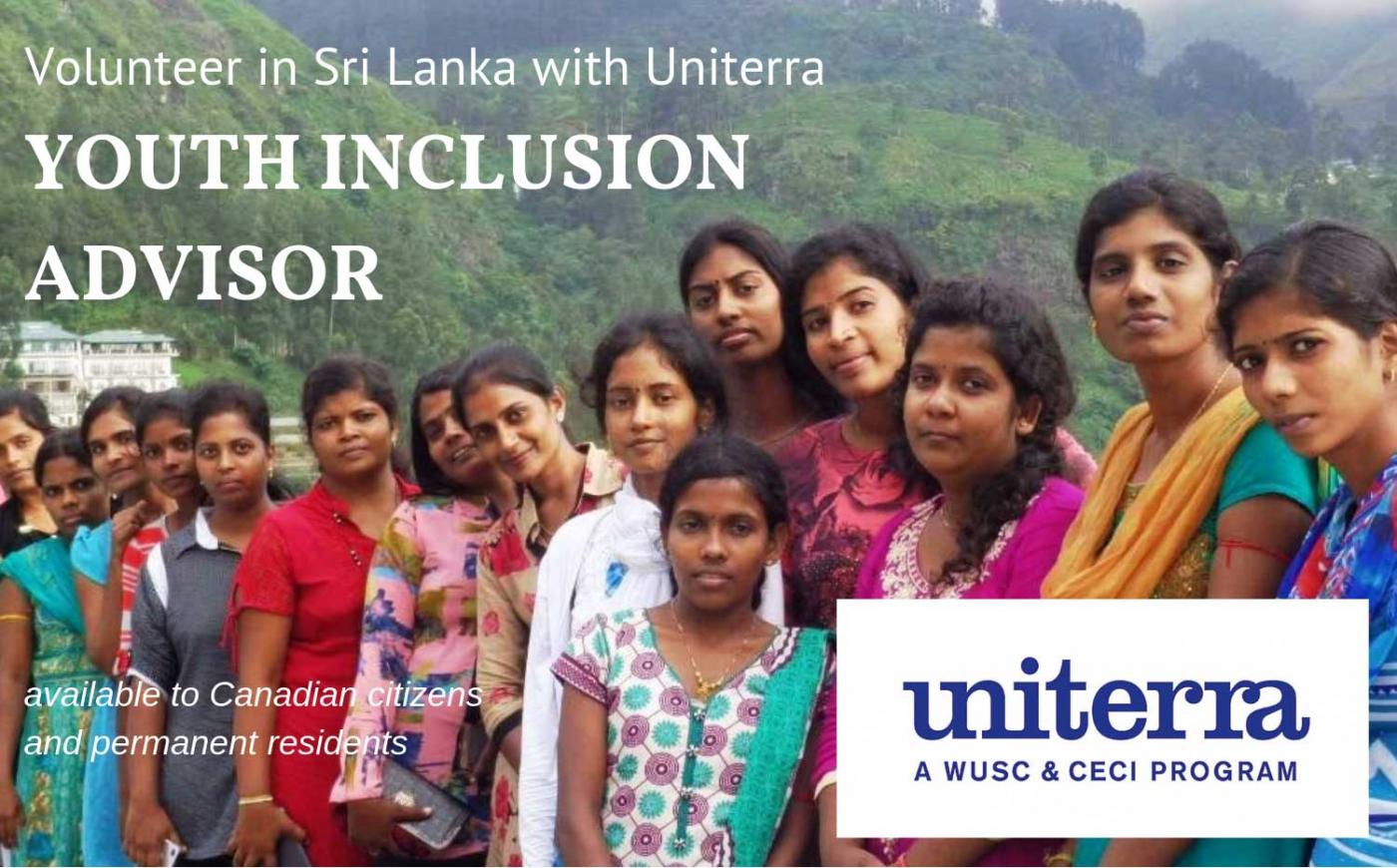 12-Month &quot;Youth Inclusion Advisor&quot; Placement in Sri Lanka
