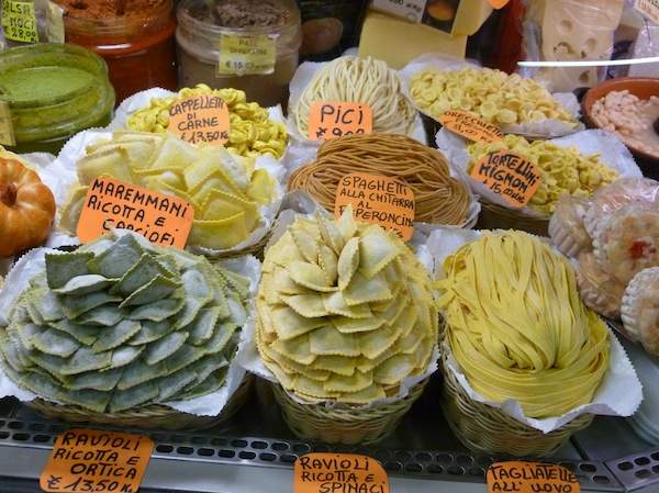 Pasta at the San Lorenzo Market in Florence.
