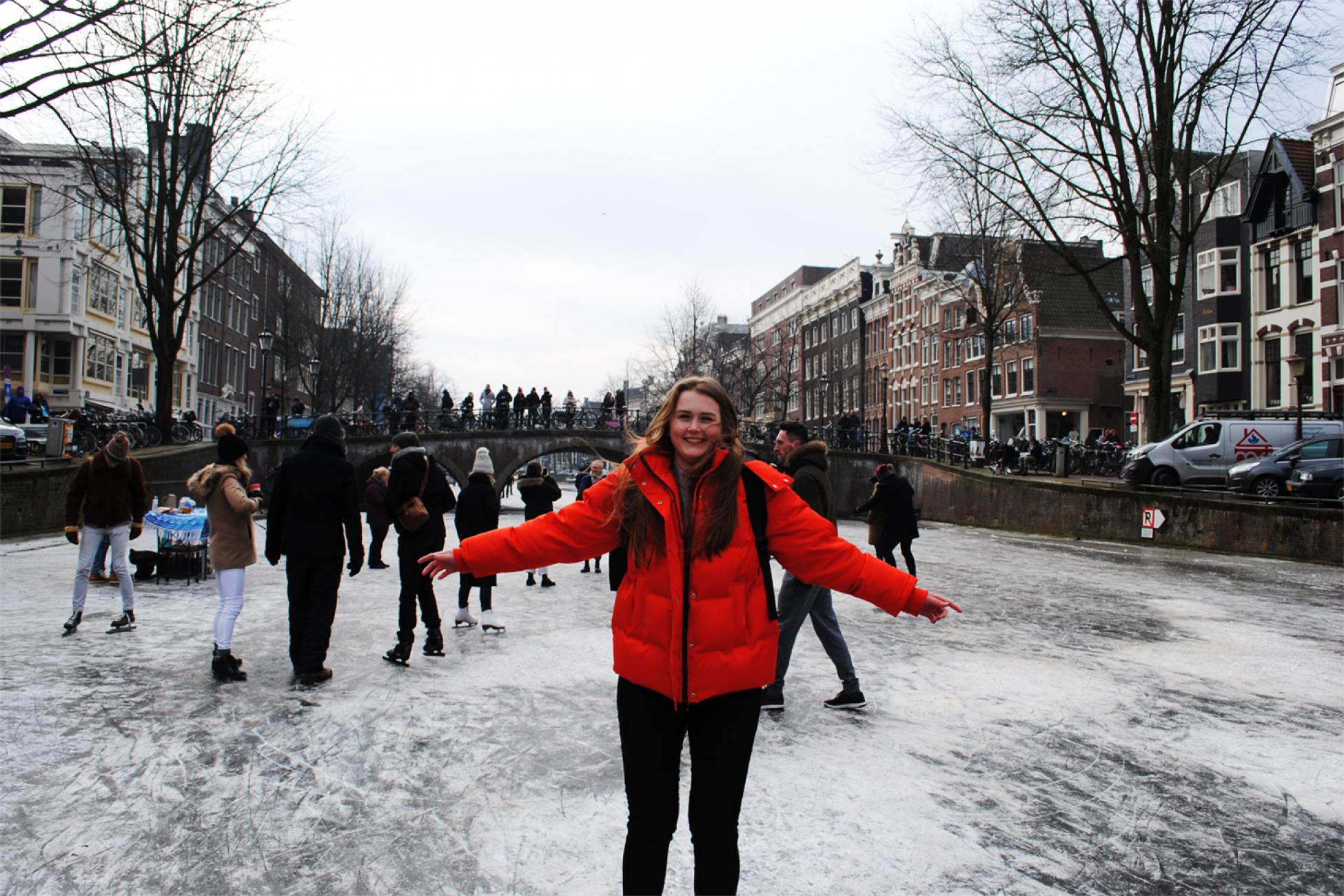 My first time working abroad in Amsterdam, when the canals froze for the first time in six years.