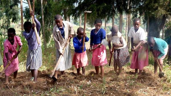 School children in Uganda. (Photo by Tumsiime Ronald.)