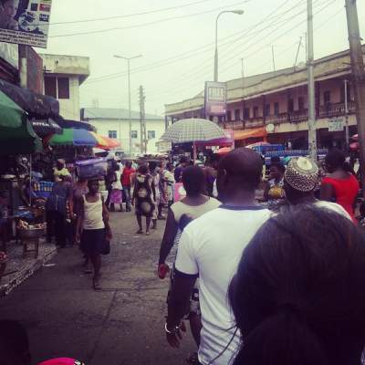 Takoradi&#039;s Market Circle in Ghana.