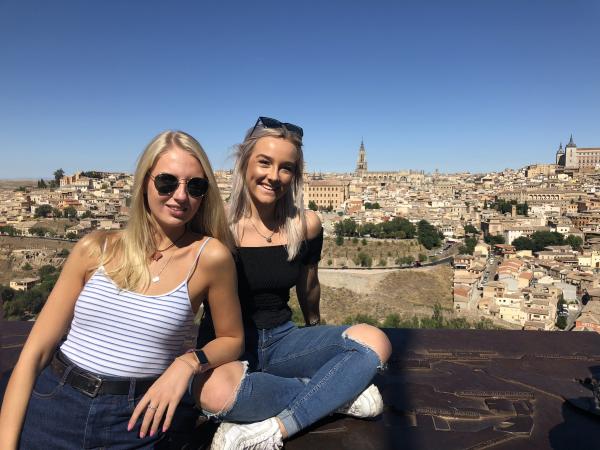 Anna (right) and her friend Ellie exploring Toledo