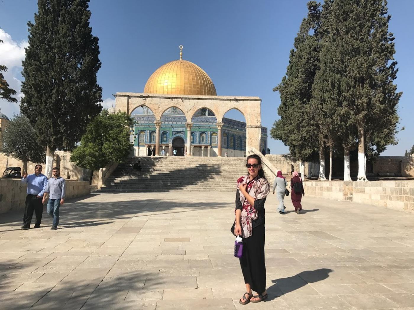 Madeline at the Dome of the Rock, also called Al Aqsa, in Israel. 