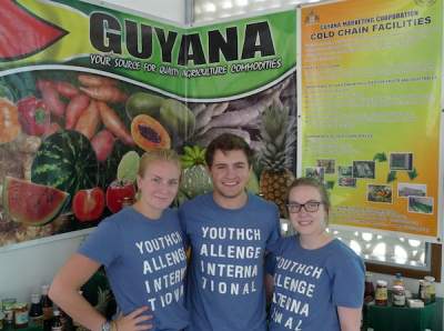 Volunteers Leah, Andrew and Evan at the CARICOM Hunger Free Conference in Georgetown, Guyana.