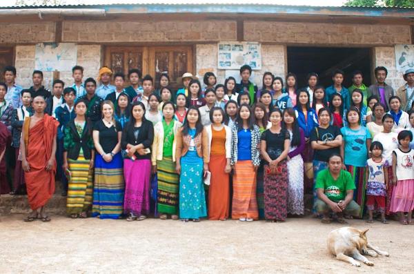 Participants at a meeting to discuss issues in rural Burma.