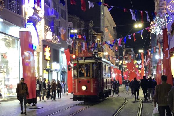 Iskitlal Street in Istanbul, the site of a deadly terrorist bombing in November 2022.