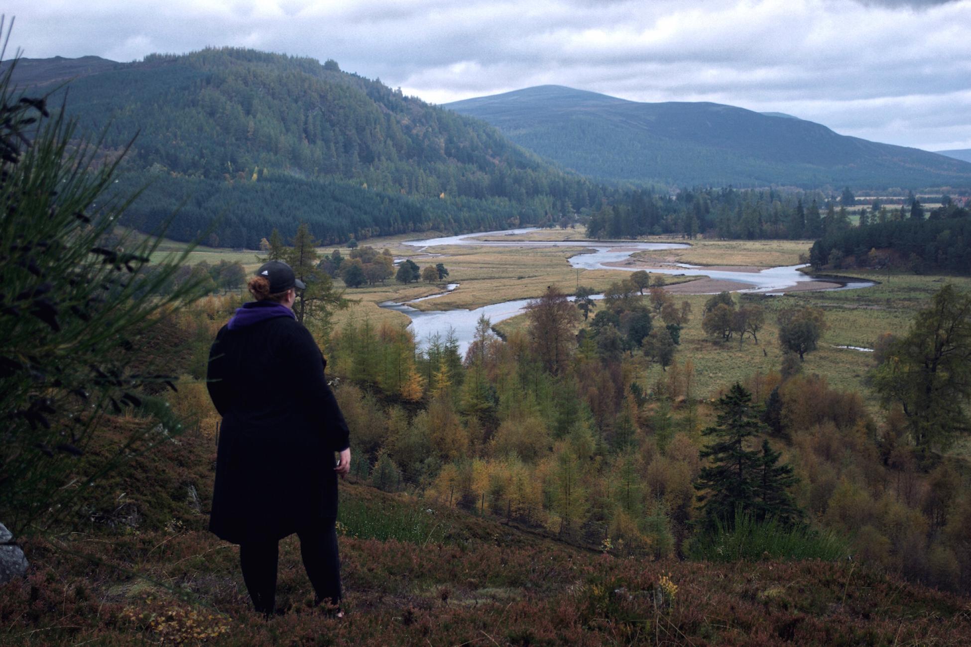 Overlooking the River Dee that passes through Cairngorms National Park in Scotland.