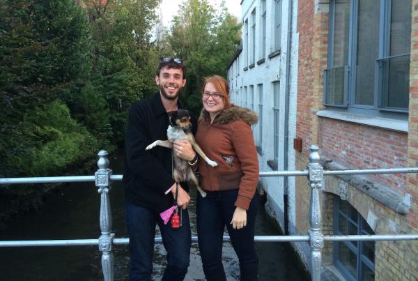 Nicole, her husband, and Oscar in the Netherlands.