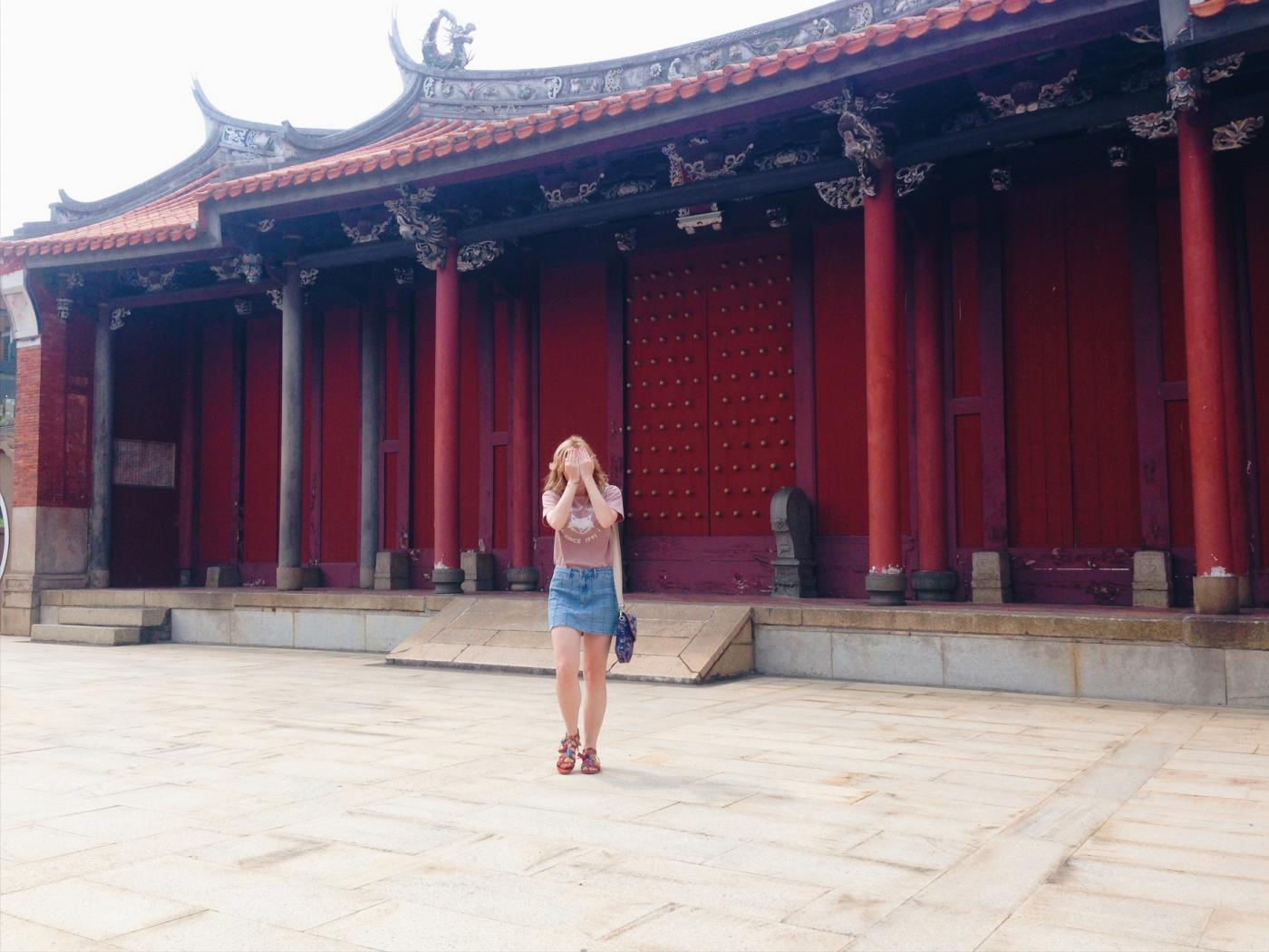 Nicole at the Confucius Temple in Changhua, Taiwan