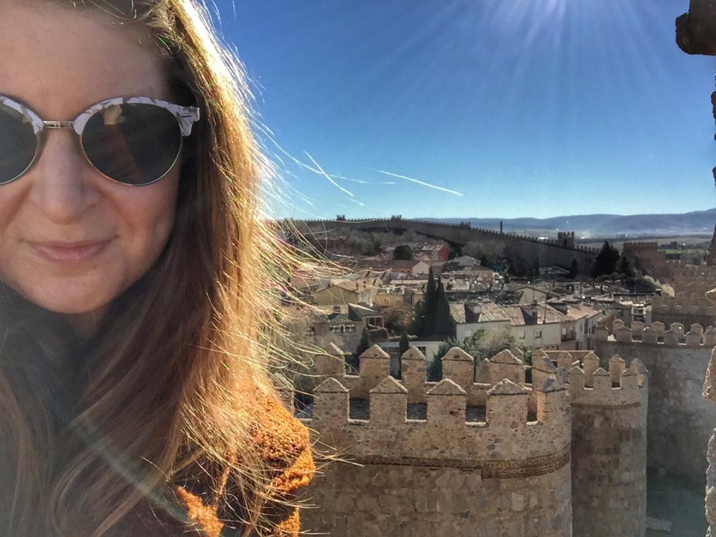 Andrea enjoying a day trip to the walled city of Avila.