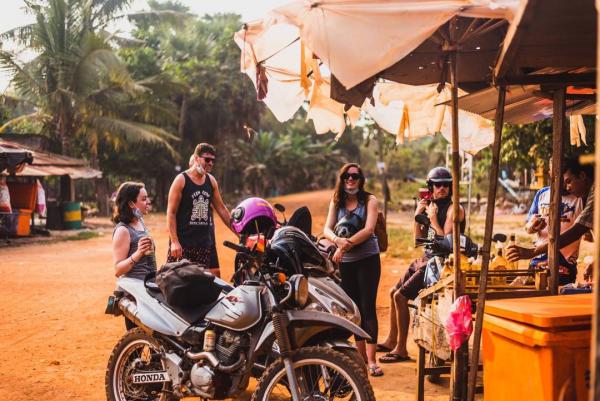 All work and all play: Zanny with friends on a recent excursion in Cambodia. 