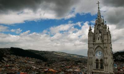 The city skyline in Quito, Ecuador.