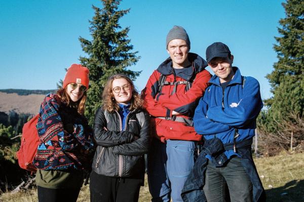 Maya with friends from France, Norway and Italy in the Bavarian Alps.