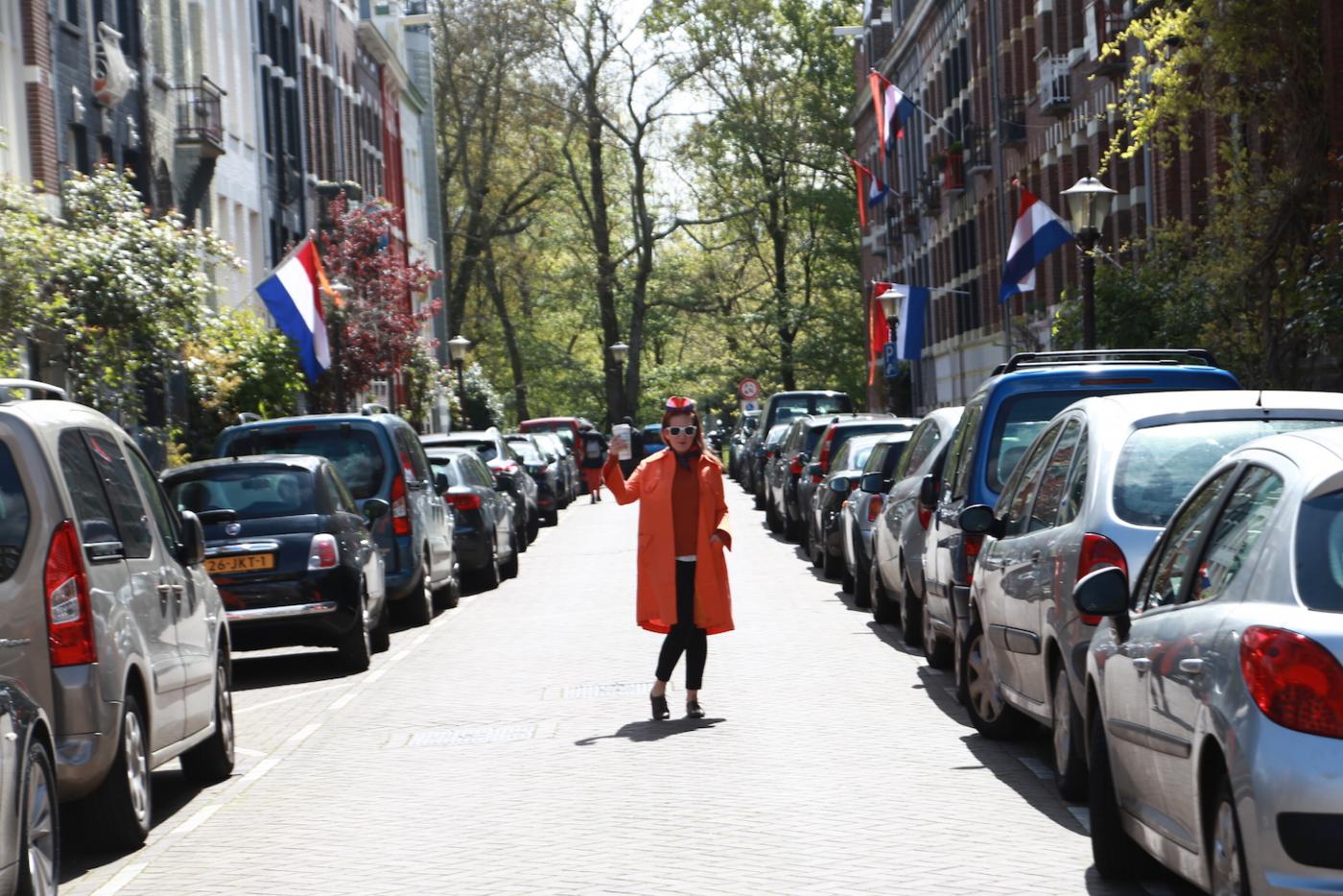 Melissa during King&#039;s Day in Amsterdam. 